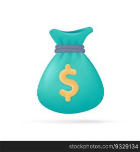 3D green money bag retirement savings ideas