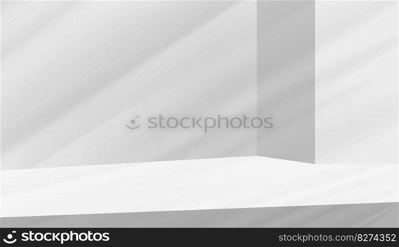 3d Grey Background product display podium scene with shadow platform,Empty Studio background with podium stand,Vector Stage showcase display on white background for Spring,Summer Cosmetic Sale Product