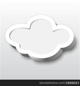 3d grey cloud frame with border and shadow