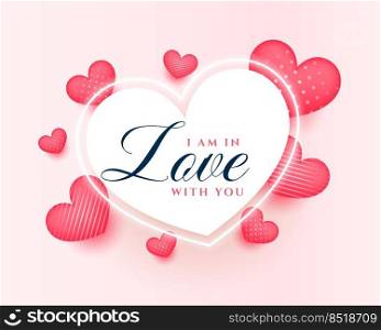 3d hearts background with love message