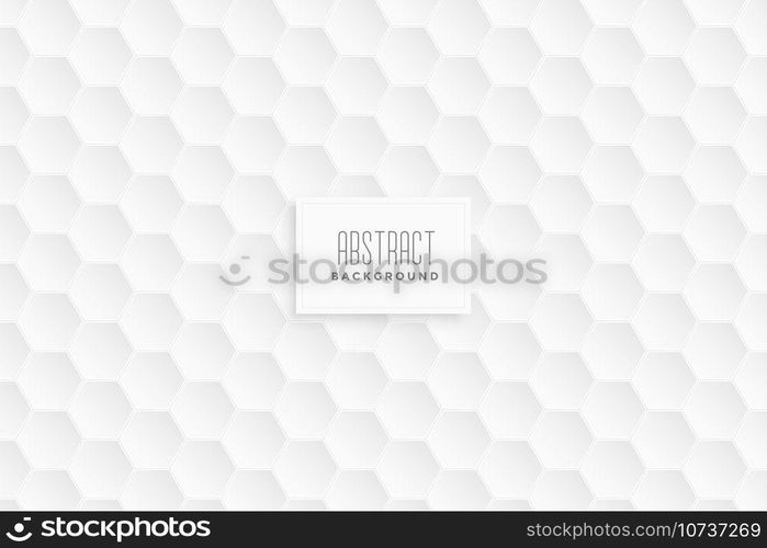3d hexagonal white pattern background