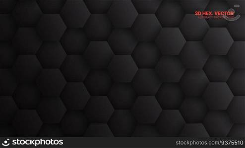 3D Hexagons Pattern Minimalistic Dark Gray Technology Abstract Background. 3D Vector Hexagons Pattern Technology Dark Gray Abstract Background