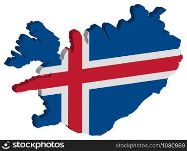 3D Iceland Map Flag Vector illustration Eps 10. 3D Iceland Map Flag Vector illustration.