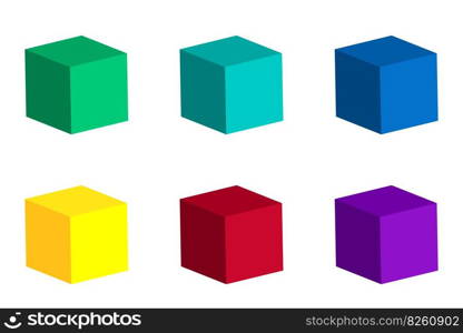 3d icon with colored cubes. Vector illustration. EPS 10.. 3d icon with colored cubes. Vector illustration.