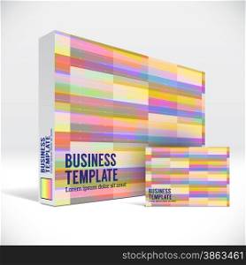 3D Identity packaging box with abstract colorful lines cover