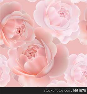 3D Illustration Pink Rose Seamless Pattern
