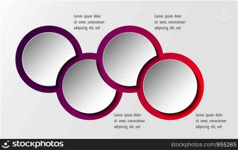 3D infographic template four options, Business circle diagram
