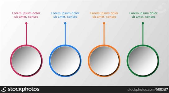 3D infographic template four options, Business circle diagram