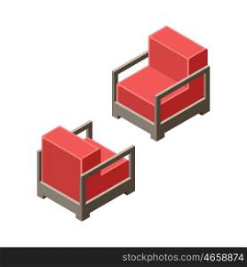 3D isometric chair. Vector