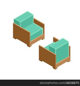 3D isometric chair. Vector