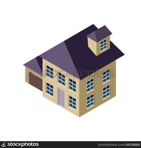 3D Isometric Isolated Vector House