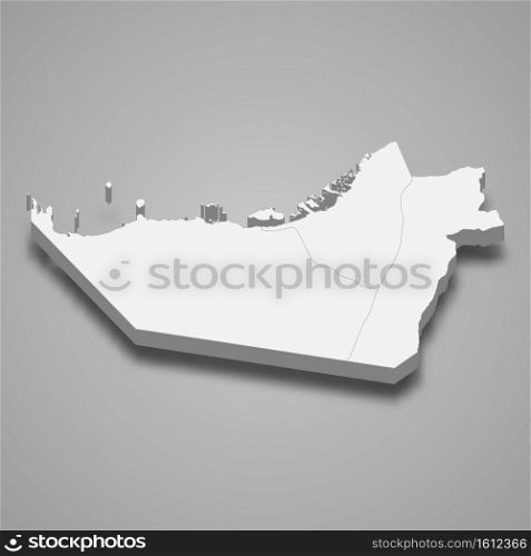 3d isometric map of Abu Dhabi is a Emirate of United Arab Emirates, vector illustration. 3d isometric map of Abu Dhabi is a Emirate of United Arab Emirat