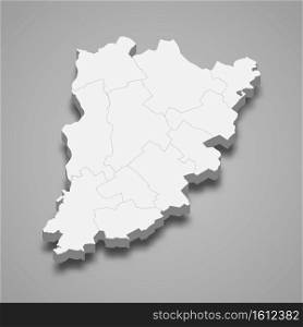 3d isometric map of Bacs-Kiskun is a county of Hungary, vector illustration. 3d isometric map of Bacs-Kiskun is a county of Hungary