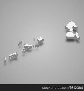 3d isometric map of Bangsamoro is a region of Philippines, vector illustration. 3d isometric map of Bangsamoro is a region of Philippines,