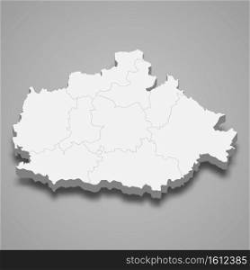 3d isometric map of Baranya is a county of Hungary, vector illustration. 3d isometric map of Baranya is a county of Hungary