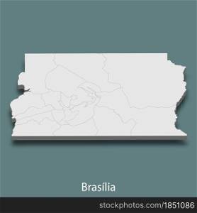 3d isometric map of Brasilia is a city of Brazil , vector illustration. 3d isometric map of Brasilia is a city of Brazil
