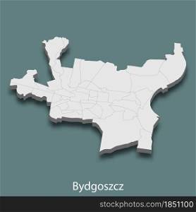 3d isometric map of Bydgoszcz is a city of Poland, vector illustration. 3d isometric map of Bydgoszcz is a city of Poland