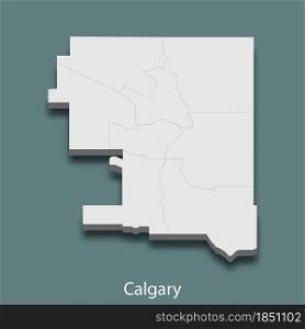 3d isometric map of Calgary is a city of Canada, vector illustration. 3d isometric map of Calgary is a city of Canada