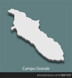 3d isometric map of Campo Grande is a city of Brazil , vector illustration. 3d isometric map of Campo Grande is a city of Brazil