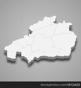 3d isometric map of Castelo Branco is a district of Portugal, vector illustration. 3d isometric map of Castelo Branco is a district of Portugal