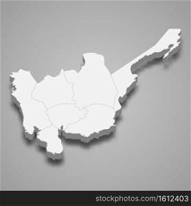 3d isometric map of Central Luzon is a region of Philippines, vector illustration. 3d isometric map of Central Luzon is a region of Philippines,