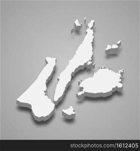 3d isometric map of Central Visayas is a region of Philippines, vector illustration. 3d isometric map of Central Visayas is a region of Philippines,