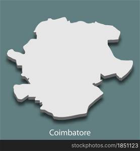 3d isometric map of Coimbatore is a city of India, vector illustration. 3d isometric map of Coimbatore is a city of India