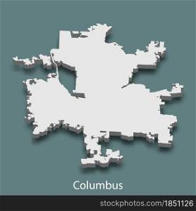 3d isometric map of Columbus is a city of United States, vector illustration. 3d isometric map of Columbus is a city of United States
