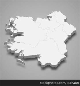 3d isometric map of Connacht is a province of Ireland, vector illustration. 3d isometric map of Connacht is a province of Ireland