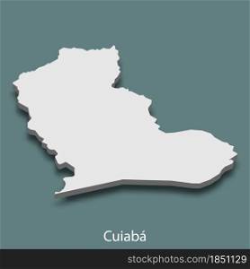 3d isometric map of Cuiaba is a city of Brazil , vector illustration. 3d isometric map of Cuiaba is a city of Brazil