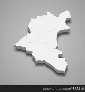 3d isometric map of Daraa is a province of Syria, vector illustration. 3d isometric map of Daraa is a province of Syria