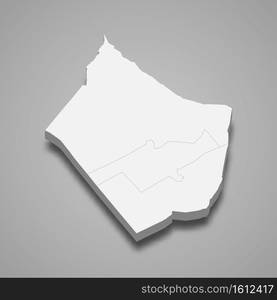 3d isometric map of Deir ez-Zor is a province of Syria, vector illustration. 3d isometric map of Deir ez-Zor is a province of Syria