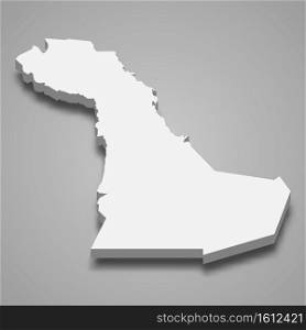 3d isometric map of Eastern Province is a Region of Saudi Arabia, vector illustration. 3d isometric map of Eastern Province is a Region of Saudi Arabia