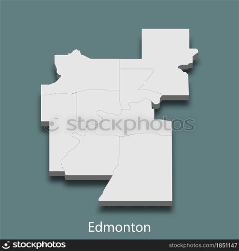 3d isometric map of Edmonton is a city of Canada, vector illustration. 3d isometric map of Edmonton is a city of Canada