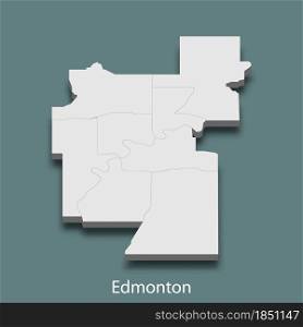 3d isometric map of Edmonton is a city of Canada, vector illustration. 3d isometric map of Edmonton is a city of Canada