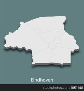 3d isometric map of Eindhoven is a city of Netherlands, vector illustration. 3d isometric map of Eindhoven is a city of Netherlands