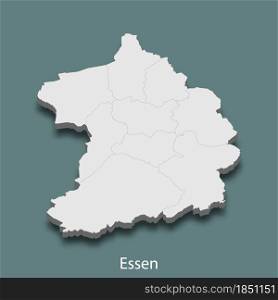 3d isometric map of Essen is a city of Germany, vector illustration. 3d isometric map of Essen is a city of Germany