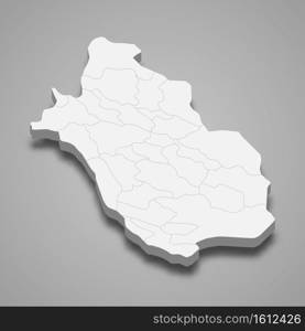3d isometric map of Fars is a province of Iran, vector illustration. 3d isometric map of Fars is a province of Iran