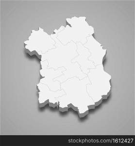 3d isometric map of Fejer is a county of Hungary, vector illustration. 3d isometric map of Fejer is a county of Hungary