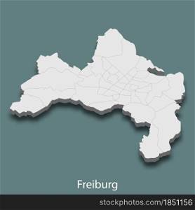 3d isometric map of Freiburg is a city of Germany, vector illustration. 3d isometric map of Freiburg is a city of Germany