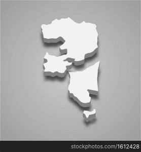3d isometric map of Fujairah is a Emirate of United Arab Emirates, vector illustration. 3d isometric map of Fujairah is a Emirate of United Arab Emirate