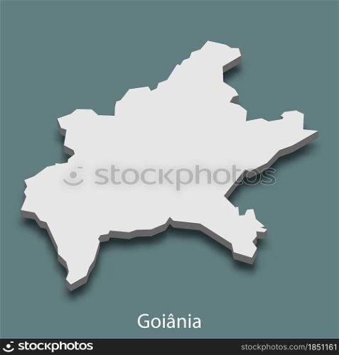 3d isometric map of Goiania is a city of Brazil , vector illustration. 3d isometric map of Goiania is a city of Brazil