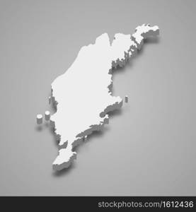 3d isometric map of Gotland is a county of Sweden, vector illustration. 3d isometric map of Gotland is a county of Sweden,