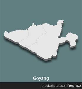 3d isometric map of Goyang is a city of Korea, vector illustration. 3d isometric map of Goyang is a city of Korea