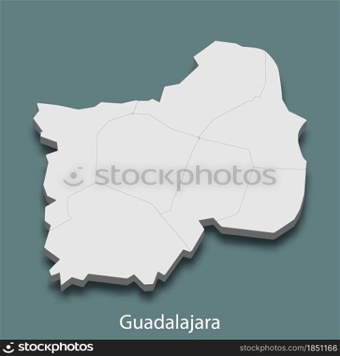 3d isometric map of Guadalajara is a city of Mexico, vector illustration. 3d isometric map of Guadalajara is a city of Mexico