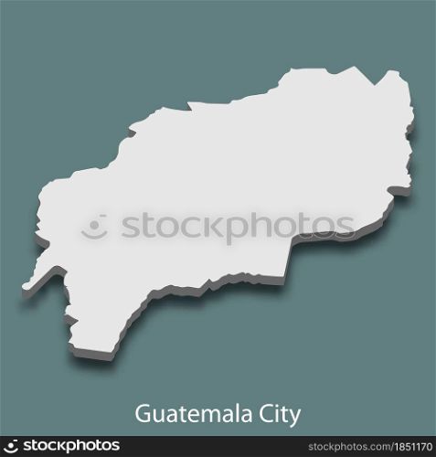 3d isometric map of Guatemala City is a city of Guatemala, vector illustration. 3d isometric map of Guatemala City is a city of Guatemala