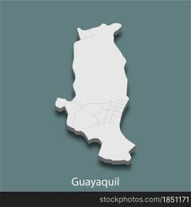 3d isometric map of Guayaquil is a city of Ecuador, vector illustration. 3d isometric map of Guayaquil is a city of Ecuador