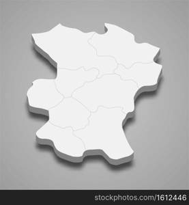 3d isometric map of Hamadan is a province of Iran, vector illustration. 3d isometric map of Hamadan is a province of Iran