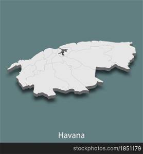 3d isometric map of Havana is a city of Cuba, vector illustration. 3d isometric map of Havana is a city of Cuba
