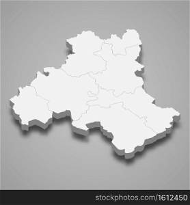 3d isometric map of Heves is a county of Hungary, vector illustration. 3d isometric map of Heves is a county of Hungary